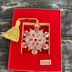 Marquis by Waterford Crystal Snowflake Ornament with Gold Tassel